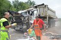 LKW umgestuerzt A 1 Rich Saarbruecken P228